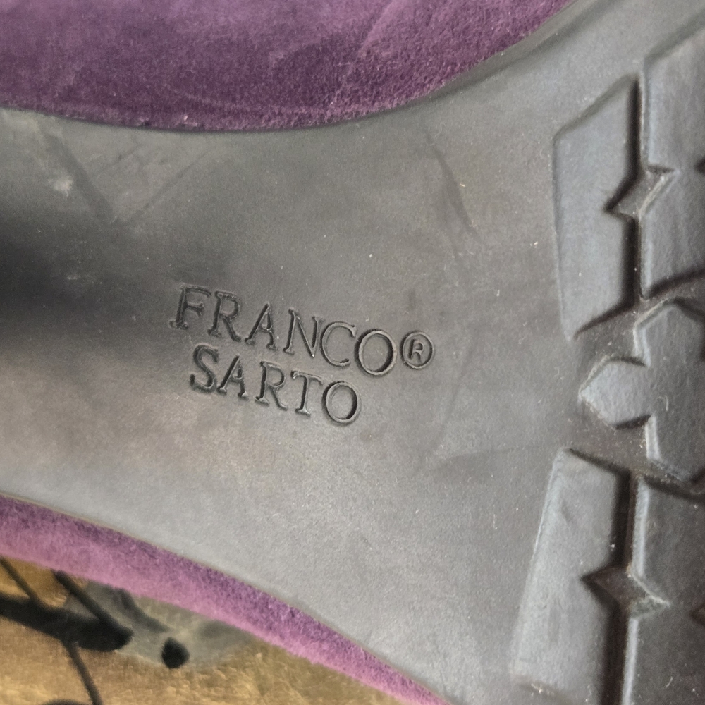 Franco Sarto Deep Purple Suede Heels - Picture 4 of 7